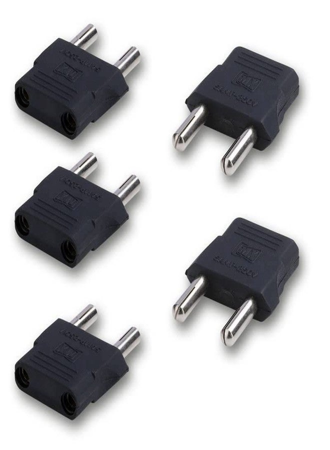 MX World Conversion Europe to India Plug Adapter Type D | Moulded Round 2 Pin to Round 4mm Indian Plug Converter | Universal Travel Power Adapter for Imported Electronics | Pack of 5 - Image 1